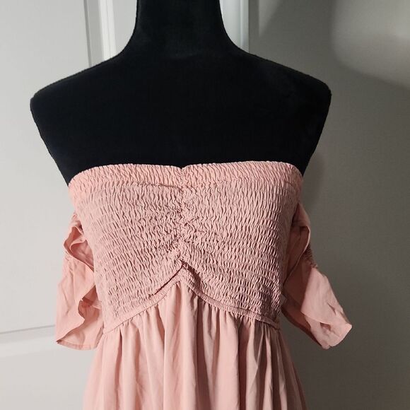Pink Off-Shoulder Dress - Picture 3 of 7
